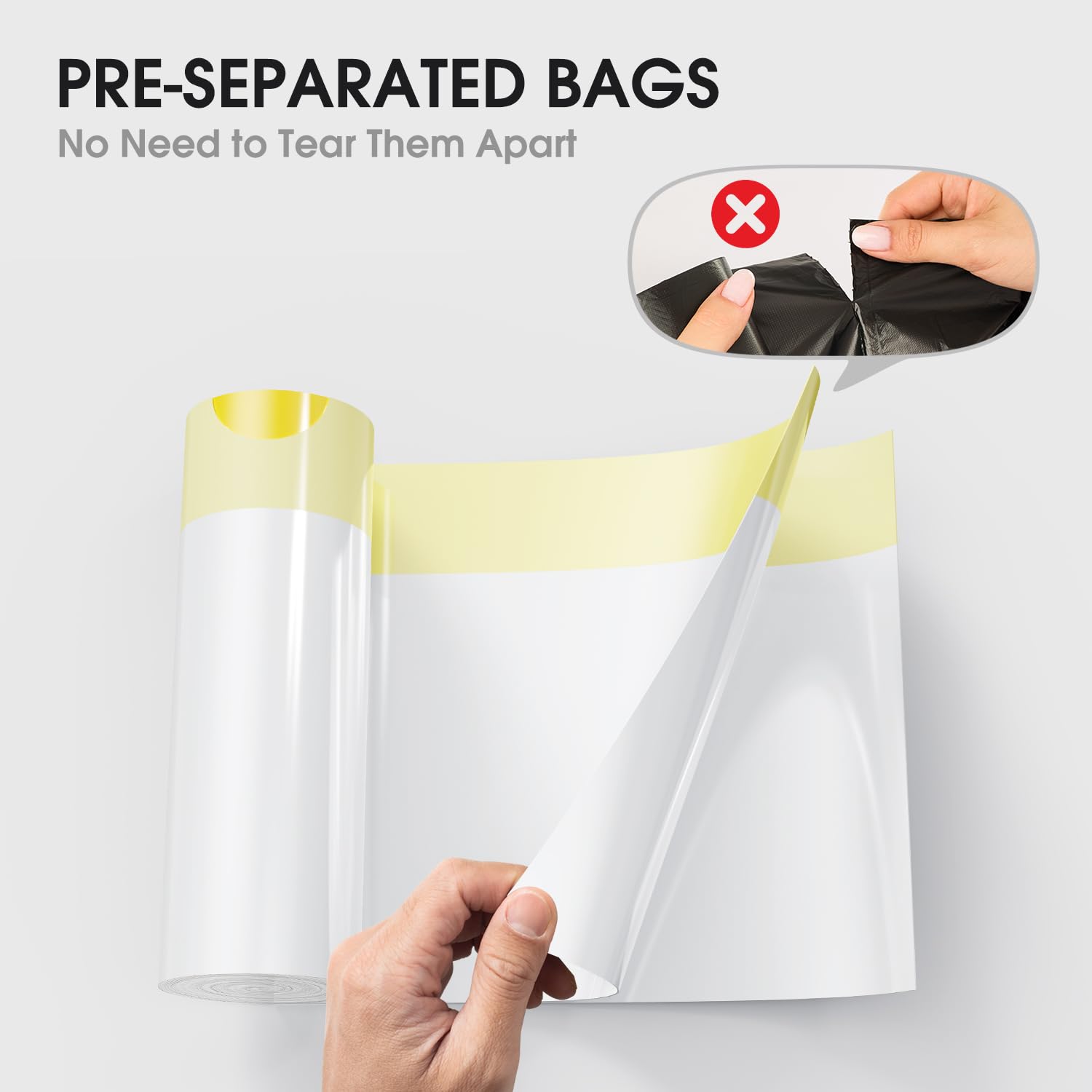 Small Trash Bags - 60 Count Drawstring Bags -3