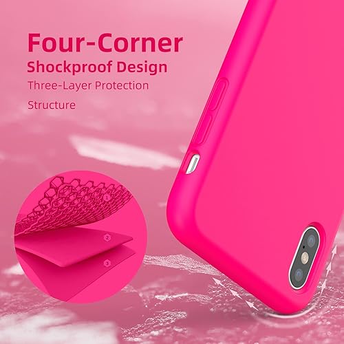 Miniatura 6 de K TOMOTO Funda compatible con iPhone Xs Max, protección contra caídas y goma de gel de silicona líquida de cuerpo completo con microfibra suave a