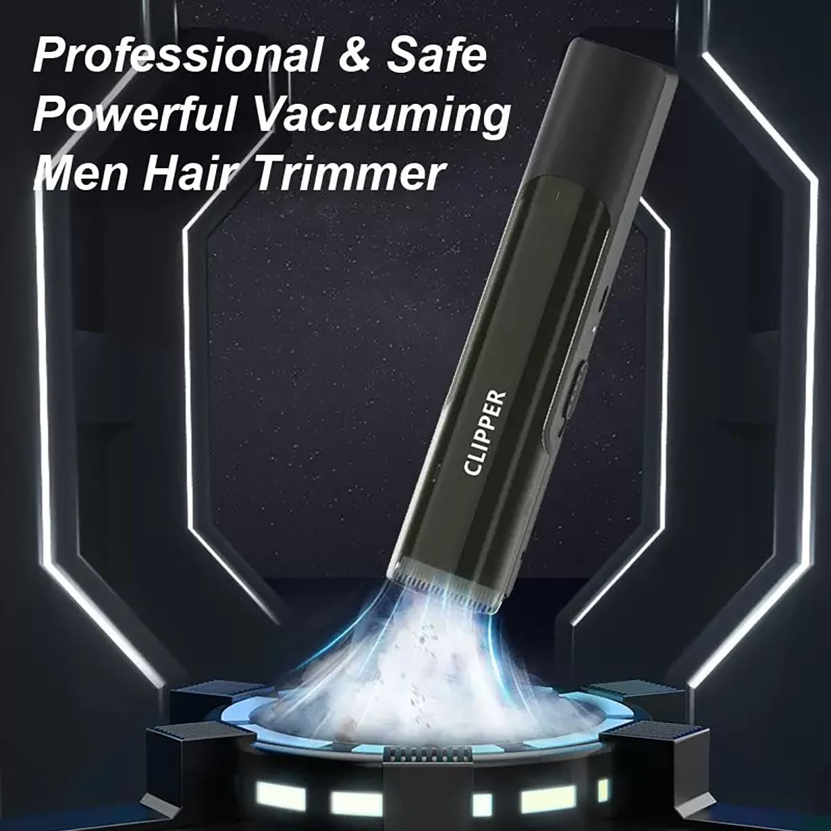 HARPIMER Cortapelos al vacío para hombres, kit de corte de pelo eléctrico para barbas, vello facial, recortadora de pelo al vacío para hombres y niños, kit de corte de pelo IPX7 impermeable