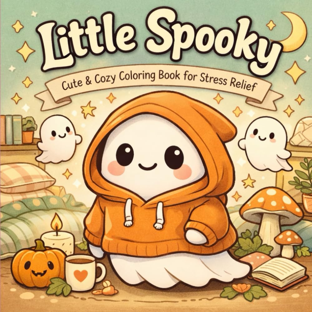 Little Spooky: Cute & Cozy Coloring Book for Stress Relief: Cute & Cozy Coloring Book for Stress Relief