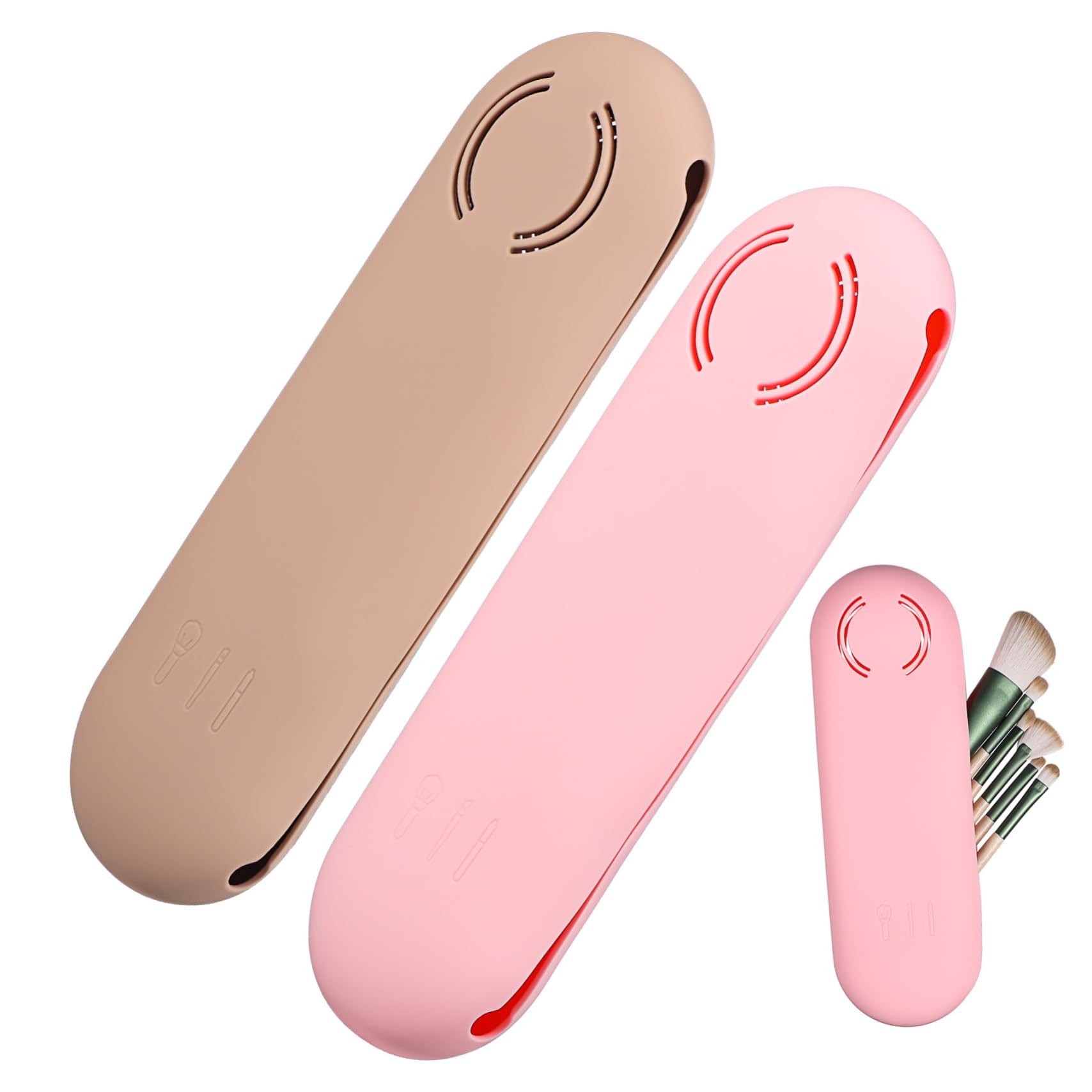 WOFASHPURET Professional Makeup Brush Holder Silicone Brush Holder Bag for Makeup Organizer Portable