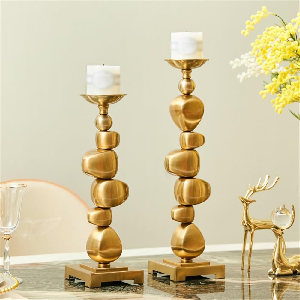Portavelas Adornos Decorativos con portavelas de 2 Piezas Decoración(Grande)