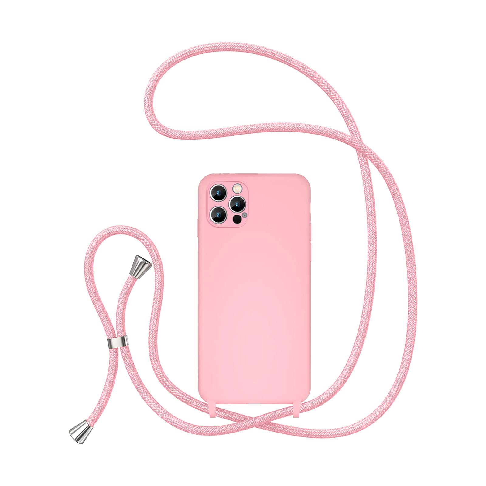 UEEBAI Crossbody Lanyard Phone case for iPhone 13 Pro Max, Silicone Phone Cover with Adjustable Necklace Strap Soft Belt Neck Cord Lanyard Shockproof