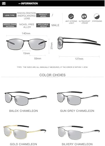 Miniatura 6 de FEISEDY Gafas de sol fotocrómicas polarizadas clásicas que conducen gafas fotosensibles B2444