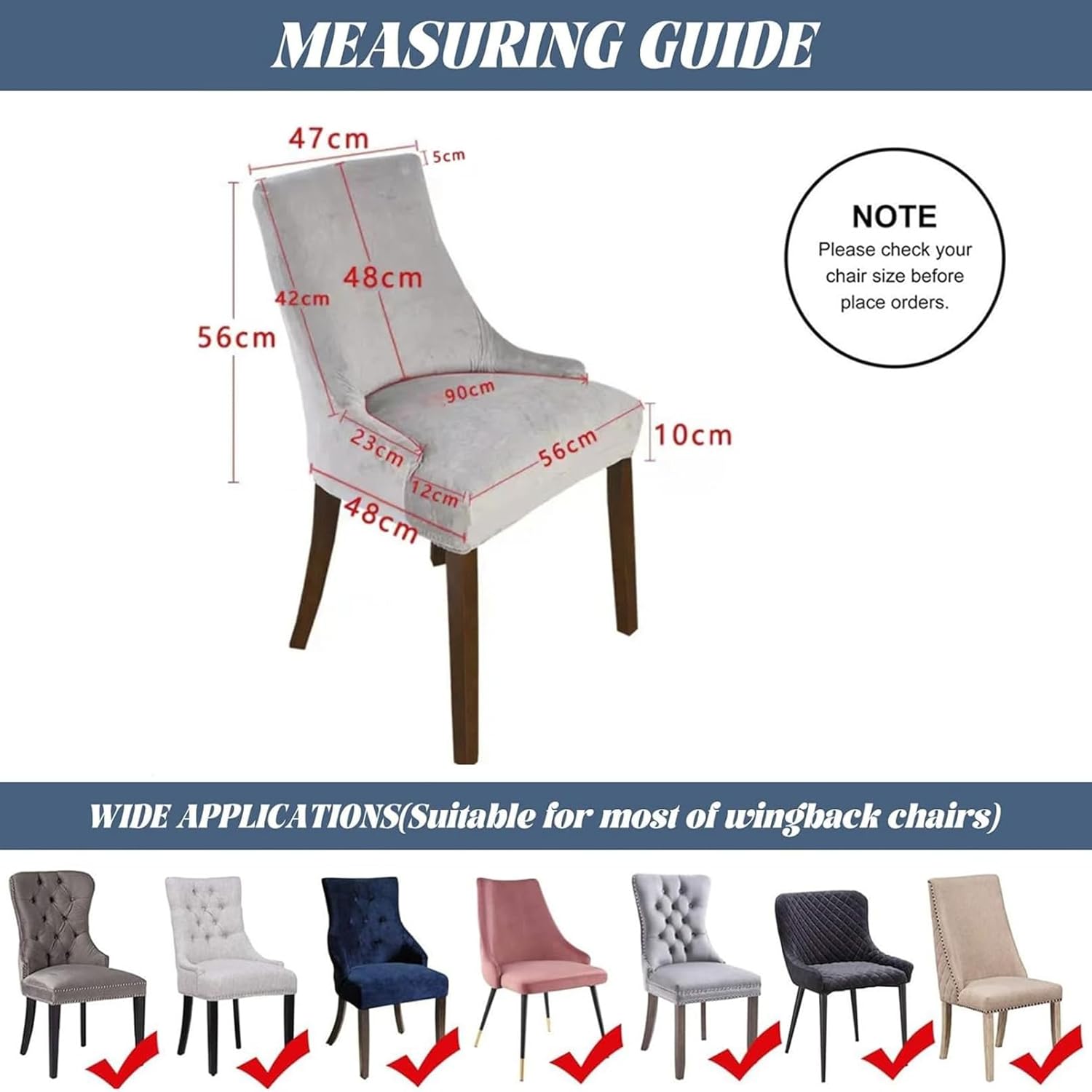 Wingback Side Chair Cover Slipcover Velvet Stretch Arm Chair Protector Accent Chair Cover Slipcover Washable Arm Dining Chair Covers for Dining Living Room Banquet Decor(Gold,Set of 2)