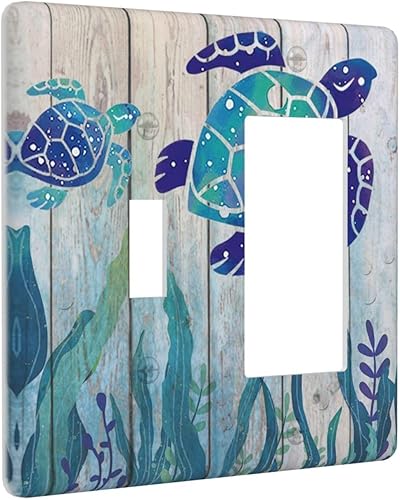 Miniatura 37 de Cubierta de Interruptor de Luz de 1 Gang con Escena de Flores de Grecia Mediterránea, Dispositivo Individual Basculante/GFCI, Placa Decorativa