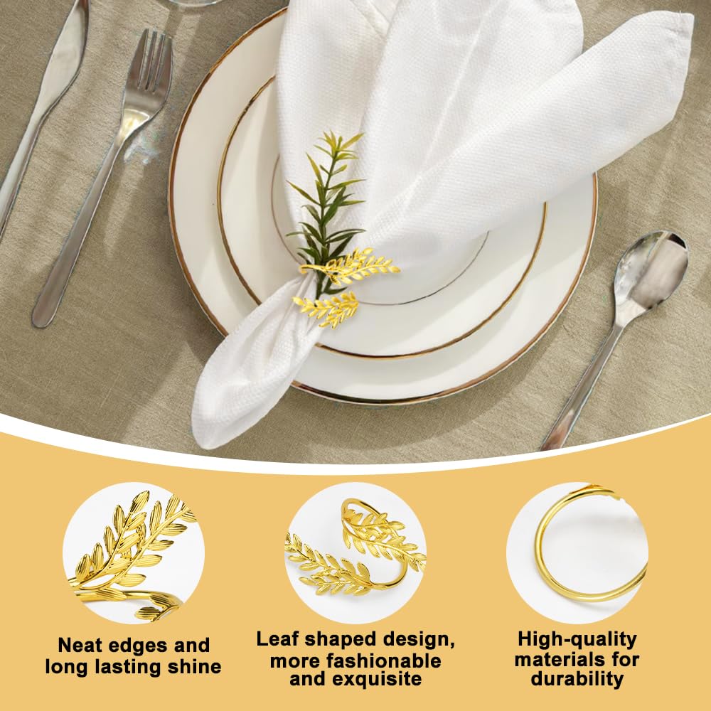 20 Serviettenringe Gold & Weiß - Metall Serviettenhalter Mit Perlen