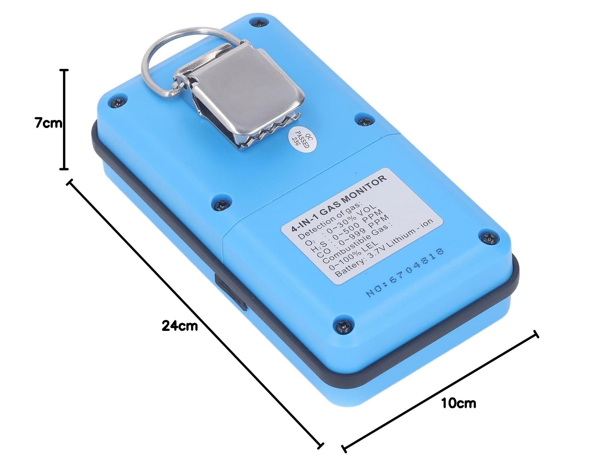 Cocoarm Détecteur Portable de 4 Gaz Testeur de Gaz Compteur de Gaz avec Alarme Sonore Lumineuse et à Vibration Affichage rétroéclairé Rechargeable par USB pour Utilisation Marine