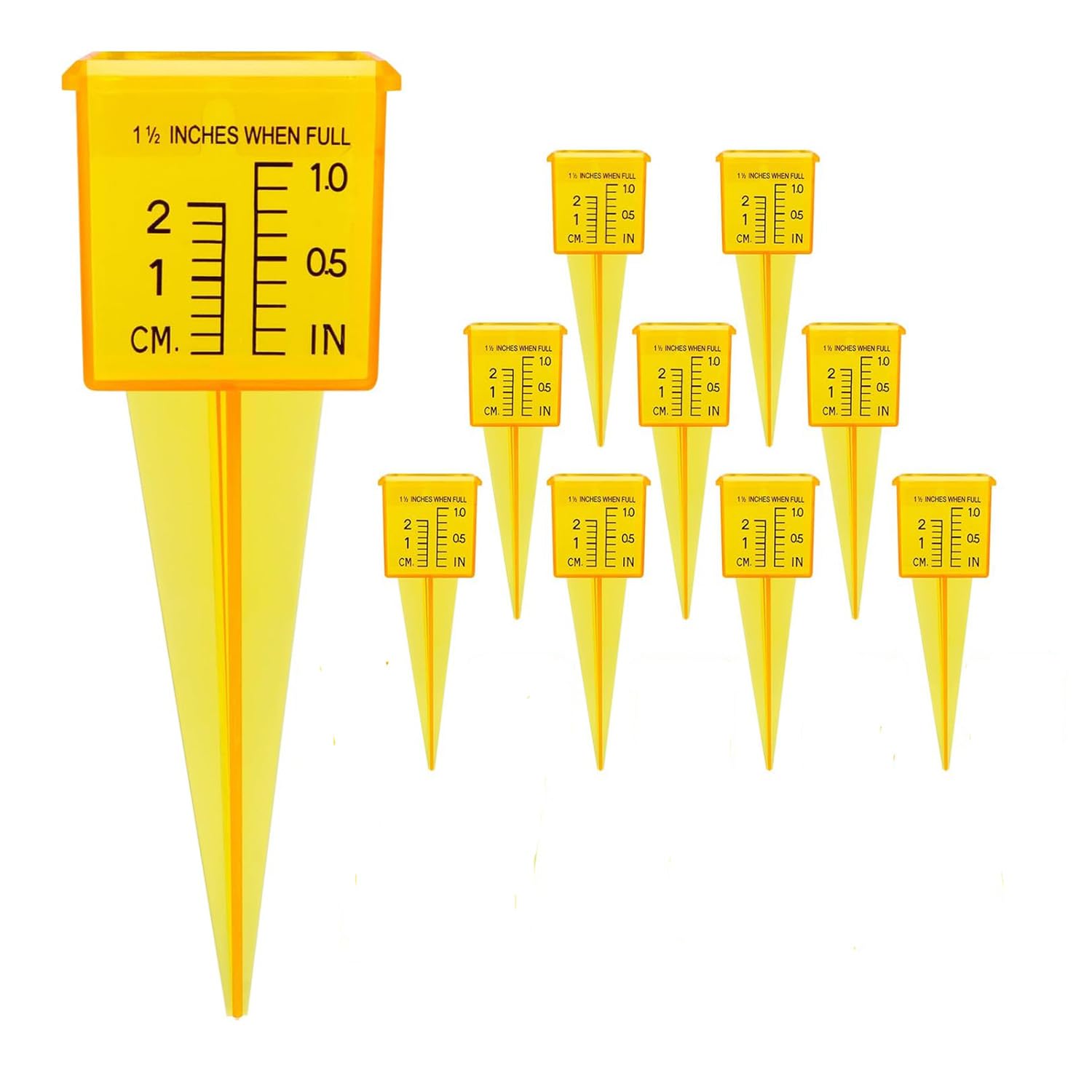 MEISO 10 Pezzi Pluviometro da Giardino, Misuratore Pioggia in Plastica con Scala, Strumento di Misurazione Dell'acqua per Esterni, Pluviometro Professionale per Giardino All'Aperto Fattoria