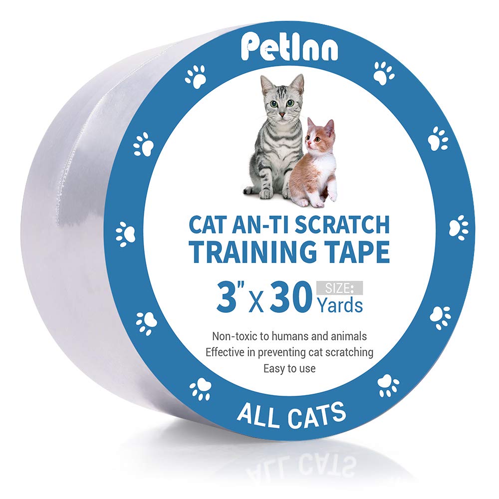 PetInn Cat An-ti Scratch Training Tape Prevent Pet Scratch Tape for Furniture Carpet Door, 3 Inches x 30 Yards