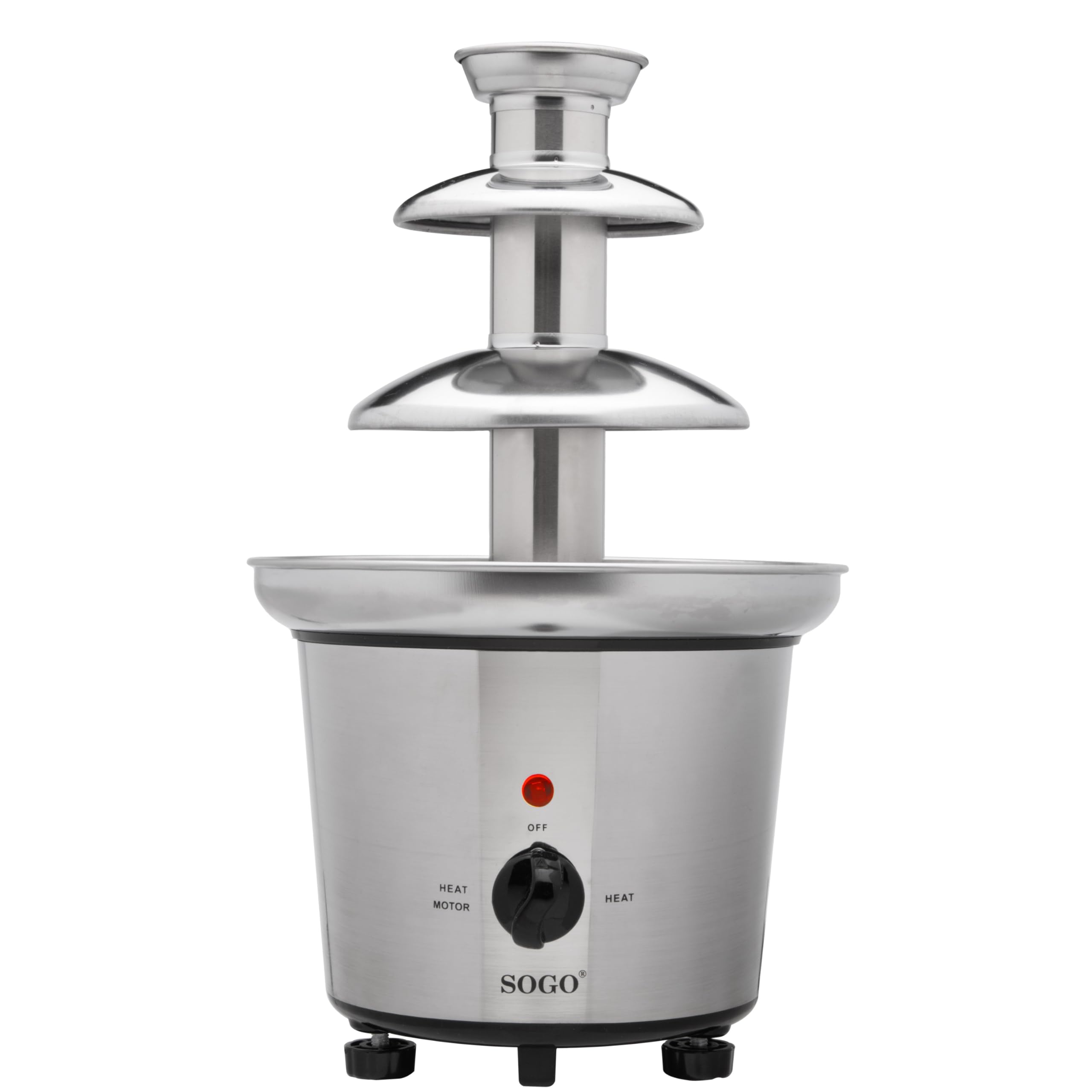 SOGO Fuente de chocolate eléctrica 60W de acero inoxidable - Fuente de chocolate cascada con 3 niveles - Fuente chocolate ideal para fiestas y postres - Fuente desmontable fácil de limpiar