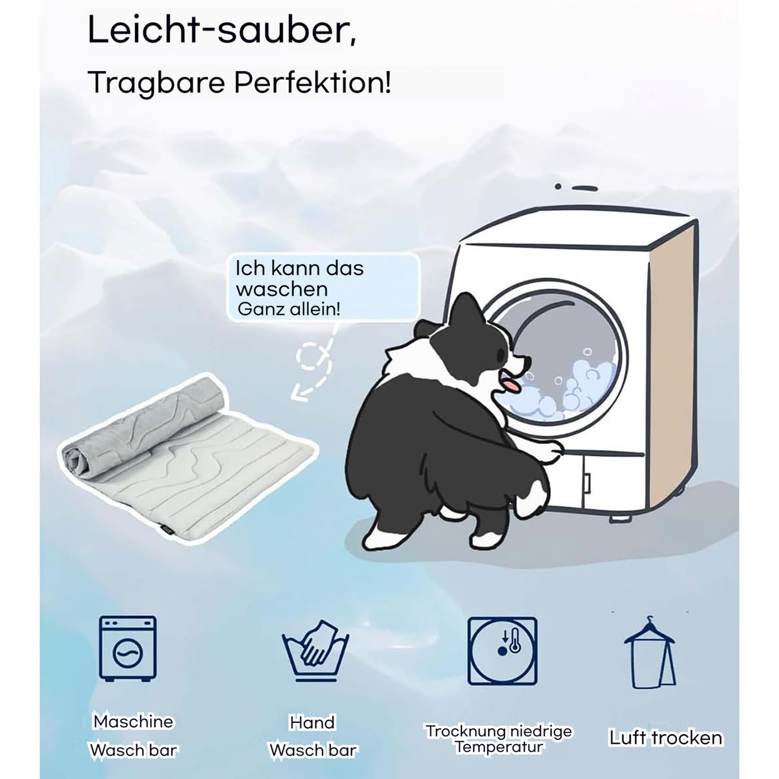 Die Innovative Kühlmatte Für Hunde, Kühlmatte Hund Aus Kühlgewebe Wendbar, Maschinenwaschbar, Selbstkühlende Pads Sicher Und Komfortabel Für Deinen Hund (L)
