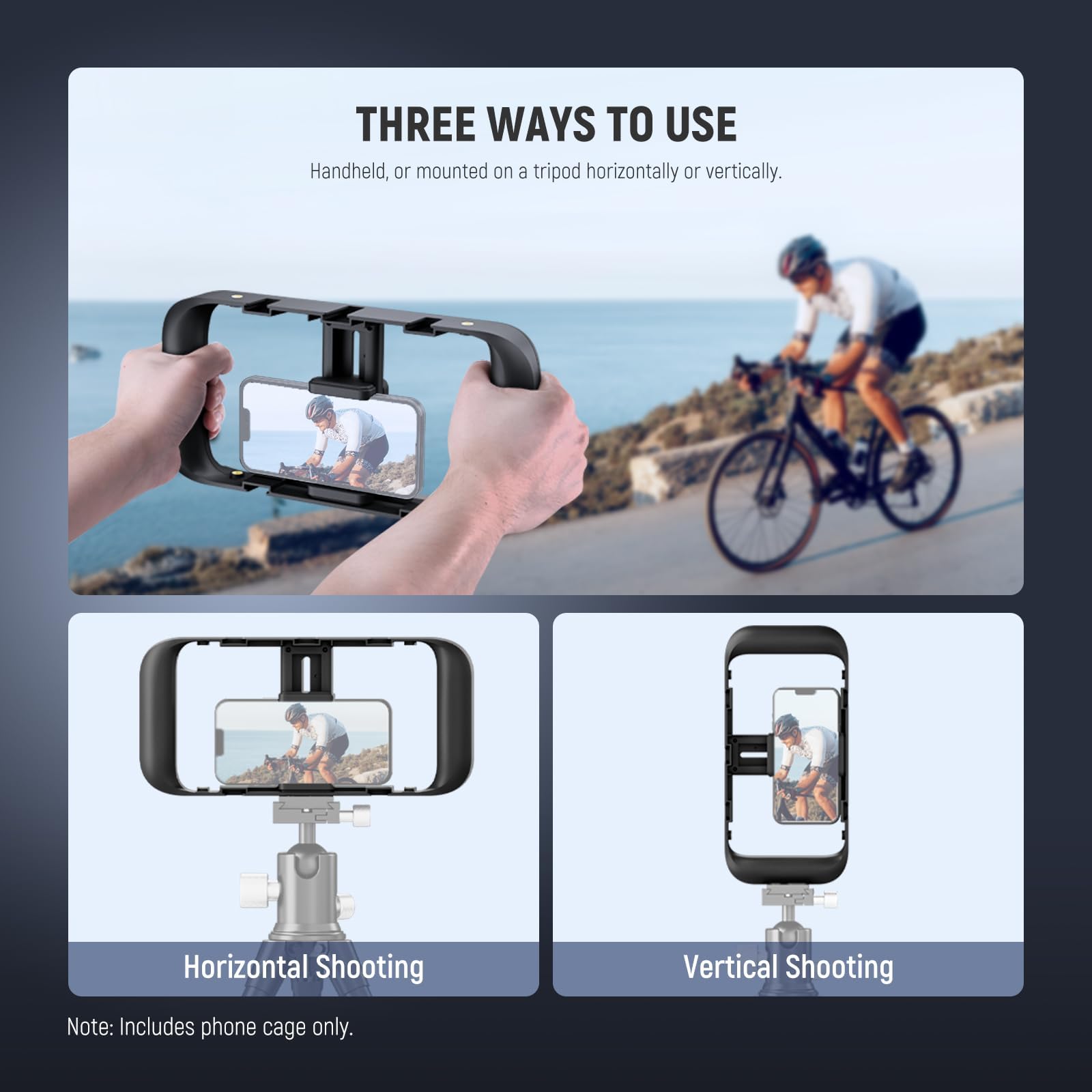 NEEWER Klatka na telefon komórkowy Video Rig kompatybilna z iPhone Samsung Galaxy Android, uchwyt na telefon komórkowy stabilizator Cage z Cold Shoe i gwintem 1/4 cala do nagrywania wideo i filmów