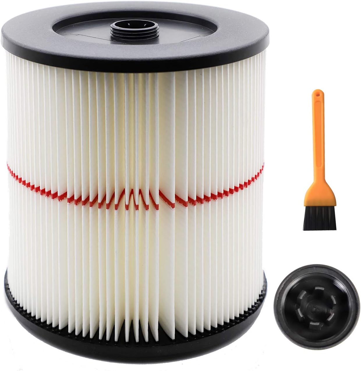 EZ SPARES 9-17816 Cartridge Filter Replacement for 5+ Gallon Wet/Dry Vacs | Paper cartridge with integrated cap is compatible with listed Craftsman wet/dry vacs across the stated 5-32 gallon groups