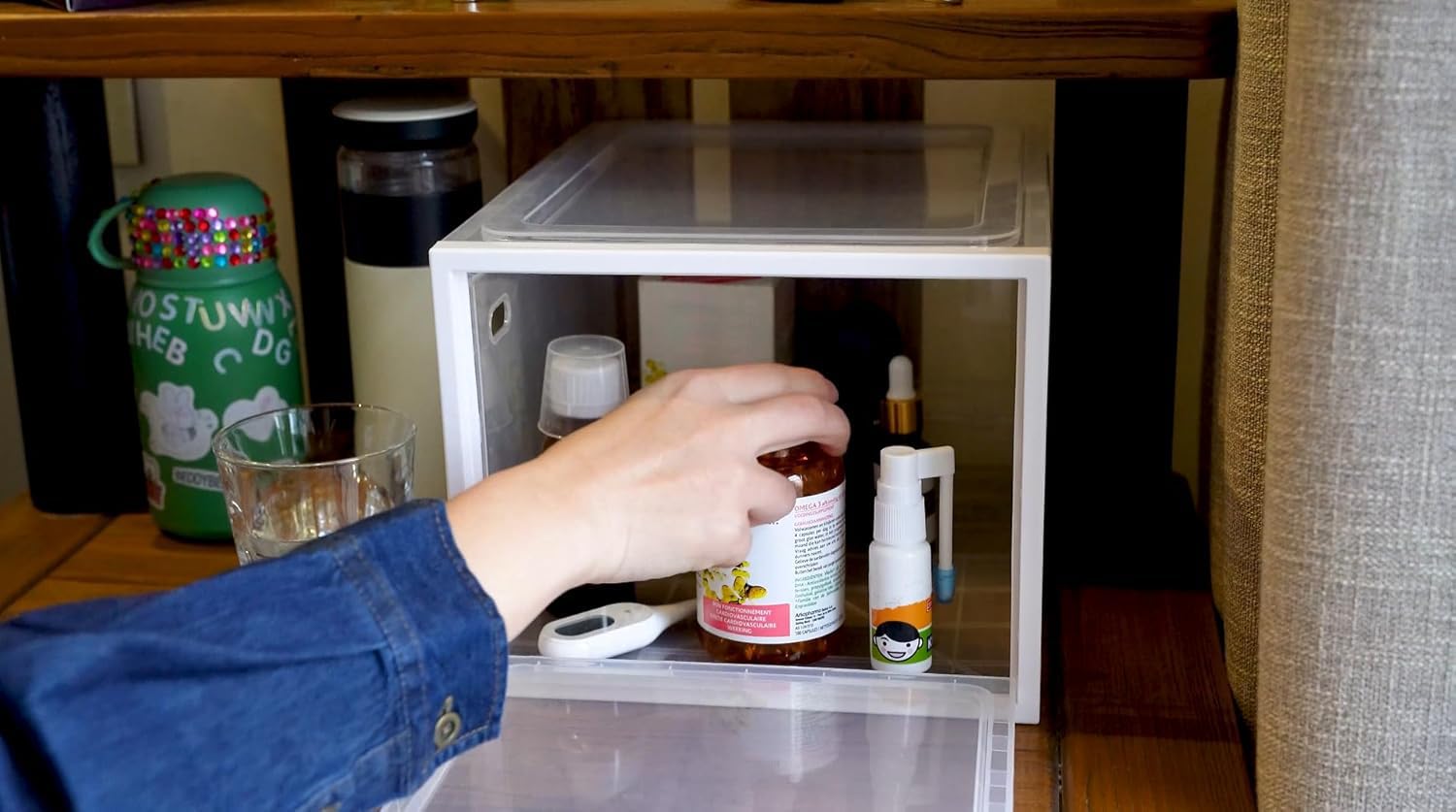 Lalifebuss Cassetta di sicurezza per medicinali, contenitore chiudibile a chiave, per frigorifero, per alimenti, tablet, telefono, per cucina, casa, scuola e ufficio