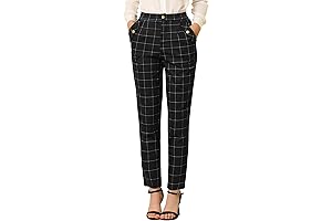 Allegra K Women's Vintage Plaid Trousers: Timeless Charm in a Plus-Size Fit