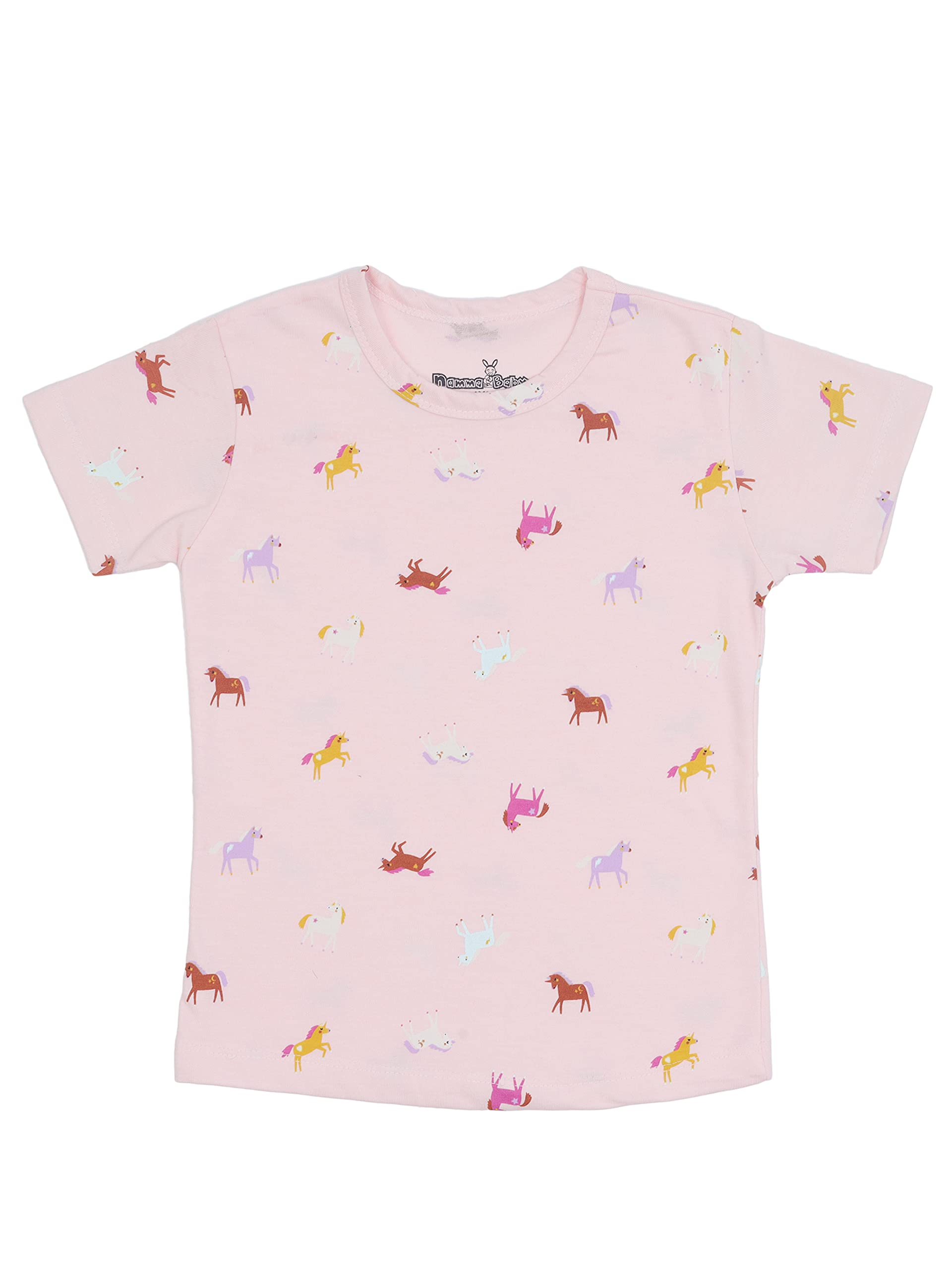 NammaBaby Camiseta de algodón puro para bebé niña, ajuste regular, paquete de 3