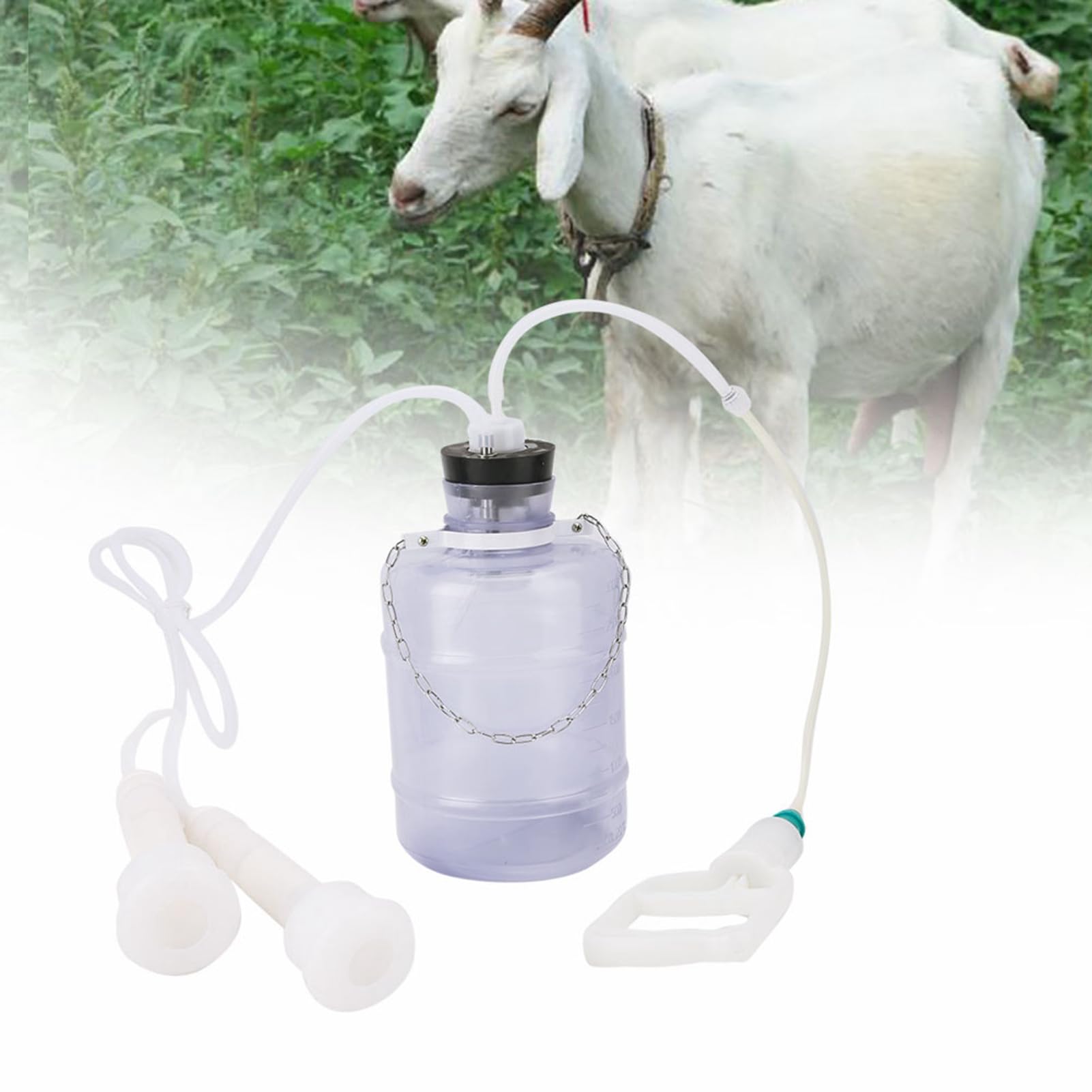 Generic Kit di Mungitura per Capre per Uso Domestico Portatile Forte Potenza di Aspirazione 3L per Agricoltori, Mungitore a Funzionamento Manuale per Proprietari di Mucche Ovine (per le pecore)