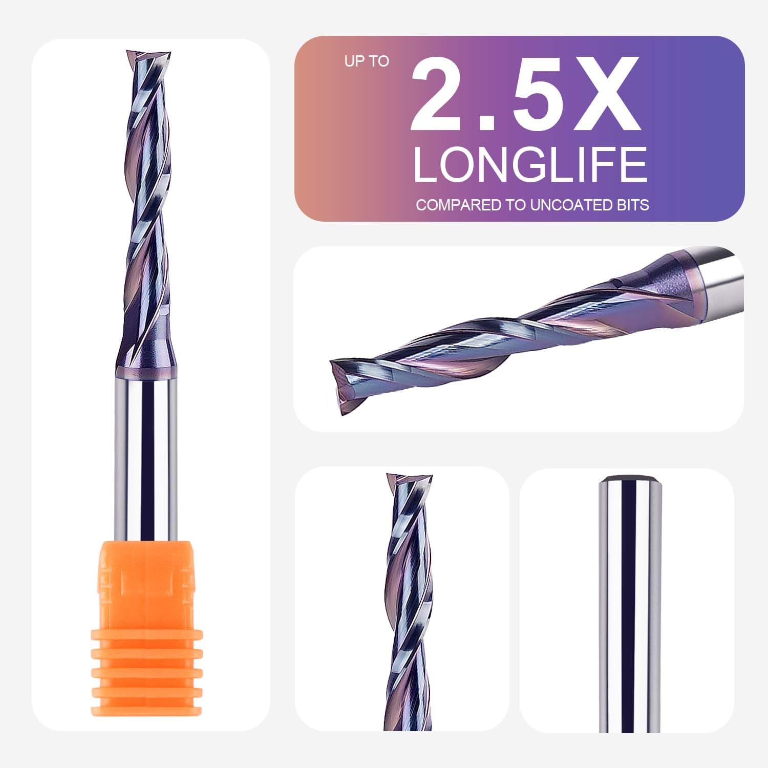 SpeTool Spiral Upcut Router Bit 3/16 " Cutting Diameter 1/4 Inch Shank with Extra Long Life Coating - Image 3