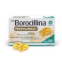 NEO BOROCILLINA Propolmiele+, Integratore Alimentare per il Benessere della Gola, 16 Pastiglie, Gusto Eucalipto e Miele