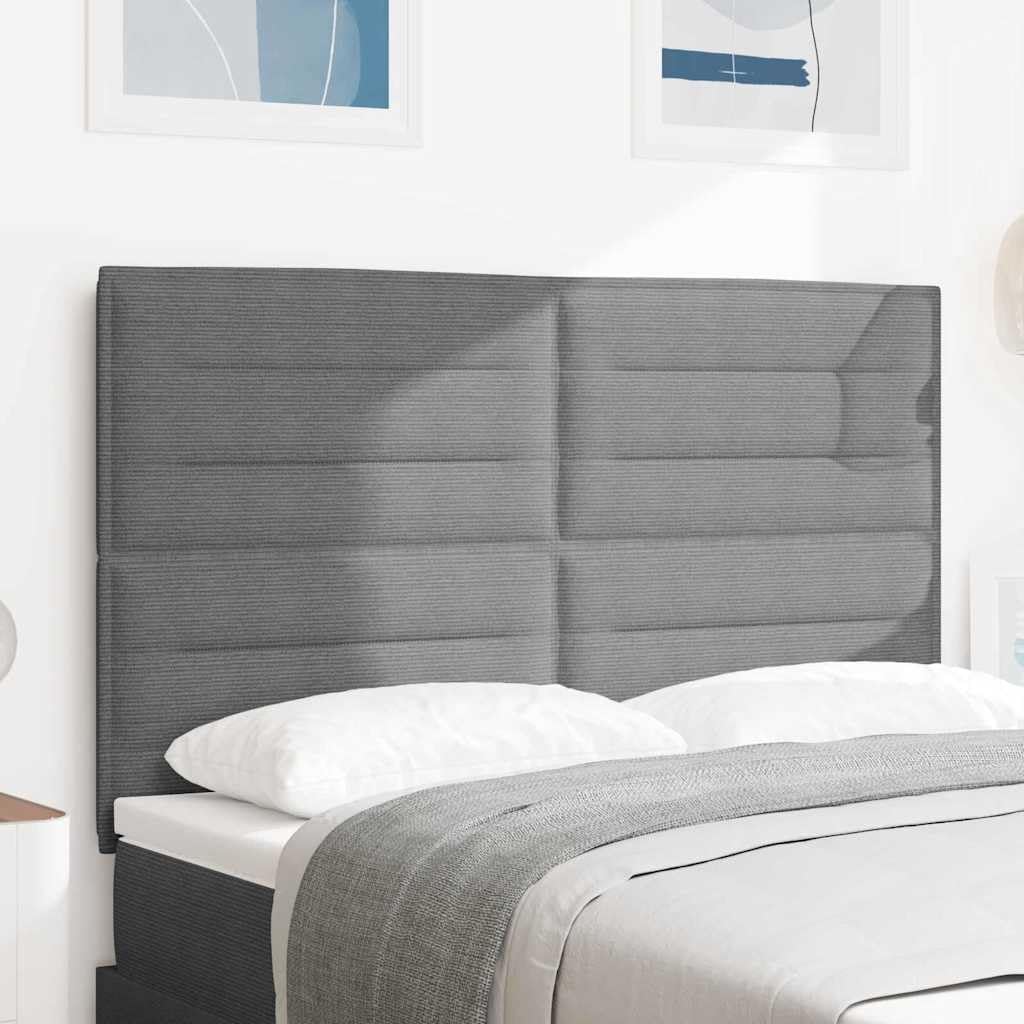 Cabecero de cama gris claro 144 cm de pana regulable en altura 118 o 128 cm pino madera maciza espuma acolchada diseño moderno robusto y duradero para dormitorio