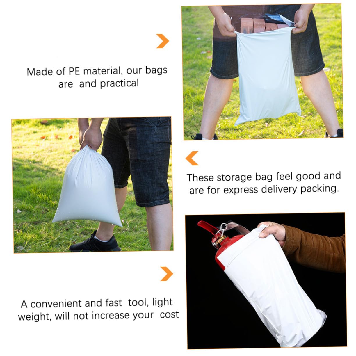 100 pièces Sacs Expédition Plastique Blanc Épais Auto-adhésifs Étanches et Résistants pour Colis Postaux et Logistique