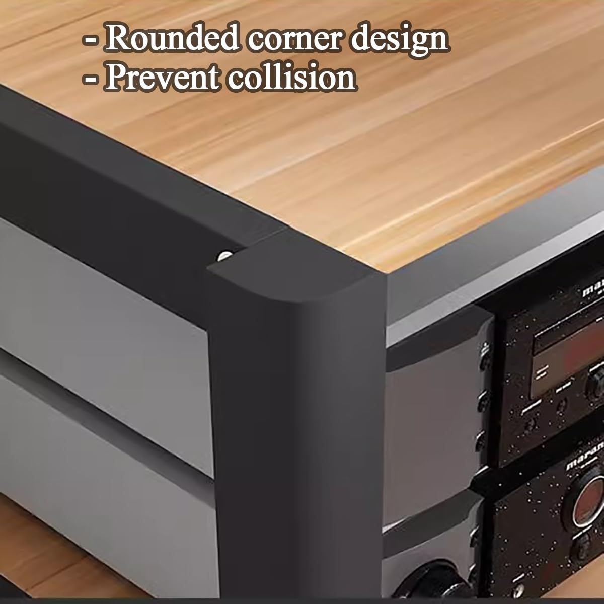 Scaffale portaoggetti angolare Stereo a 5 Ripiani con Giradischi, Console per Videogiochi, Mobile Porta TV per dispositivi Audio e Video, per Soggiorno, Sala Giochi, Sala di Registrazione, c
