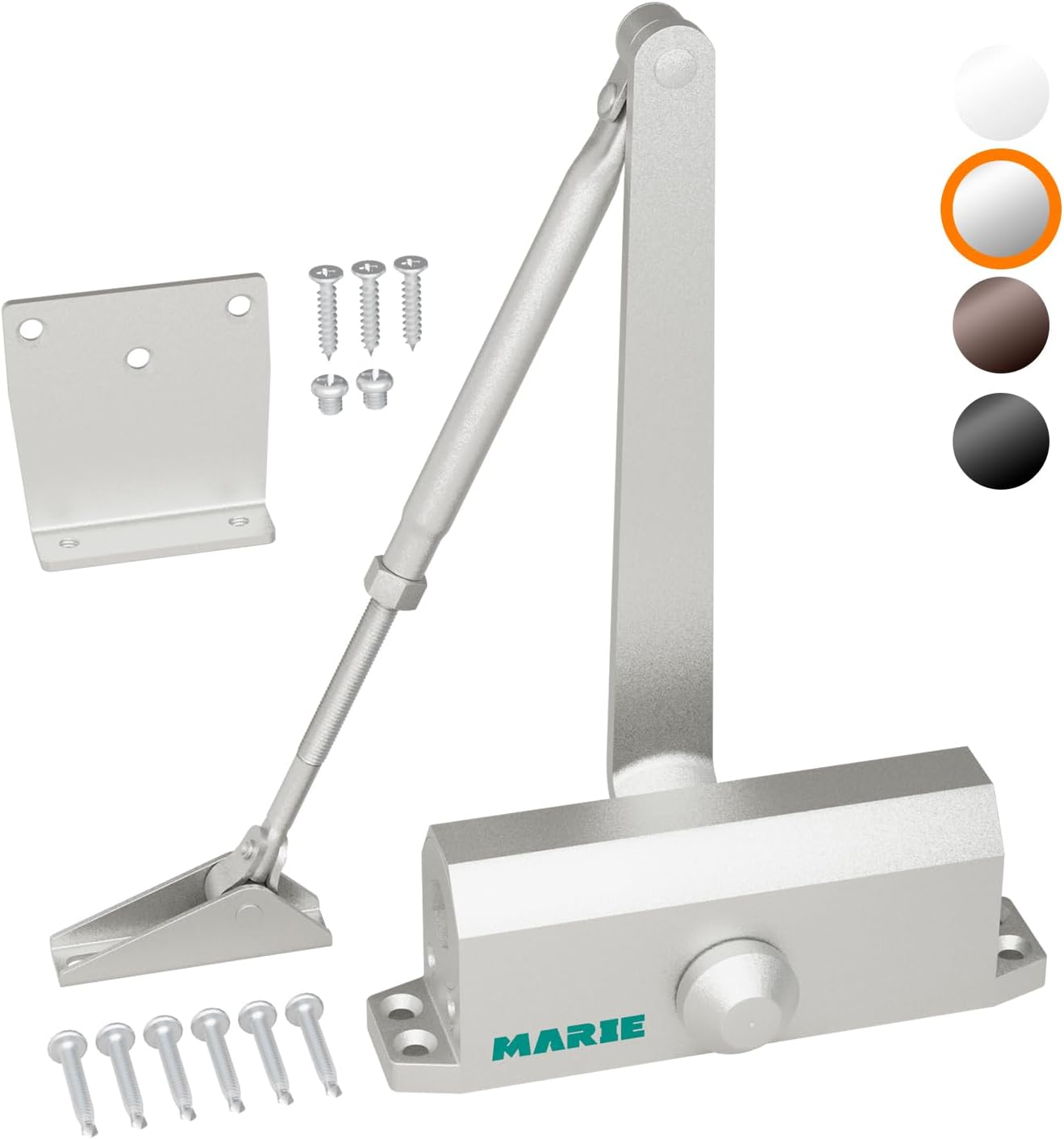 MARIE Door Closer with Hold Open Silver