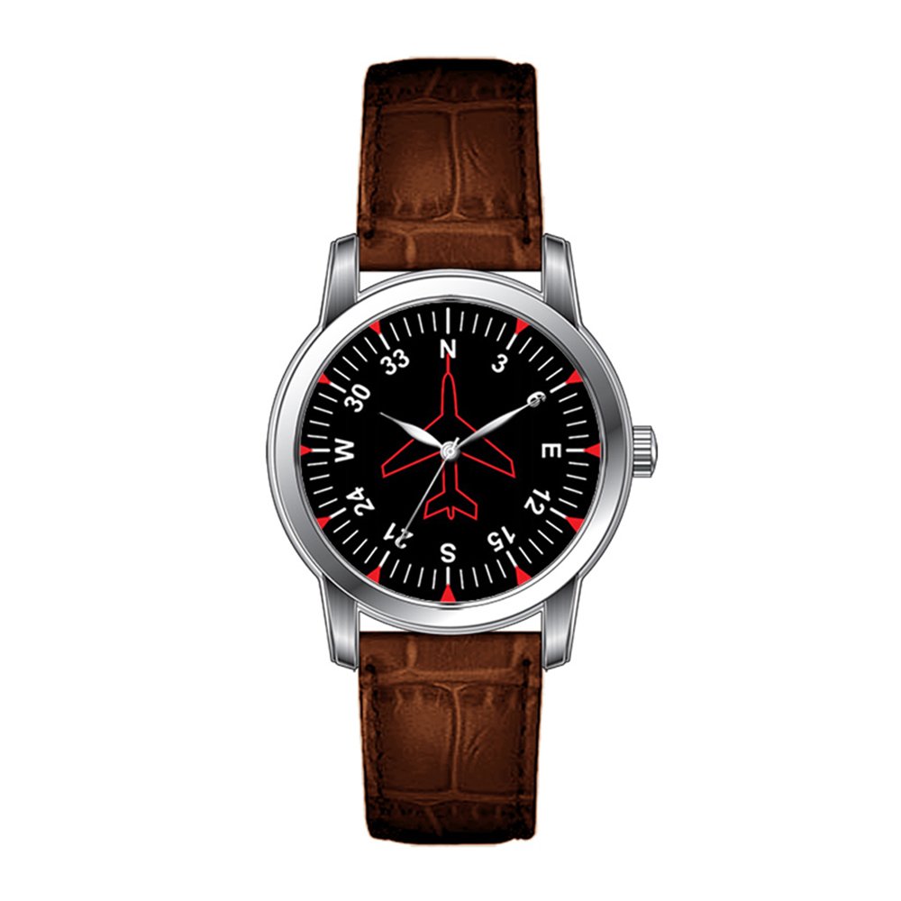 JLS Creative Watches Men's Vintage Design Leather Brown Band Wrist Watch Flight Instruments Wristwatches