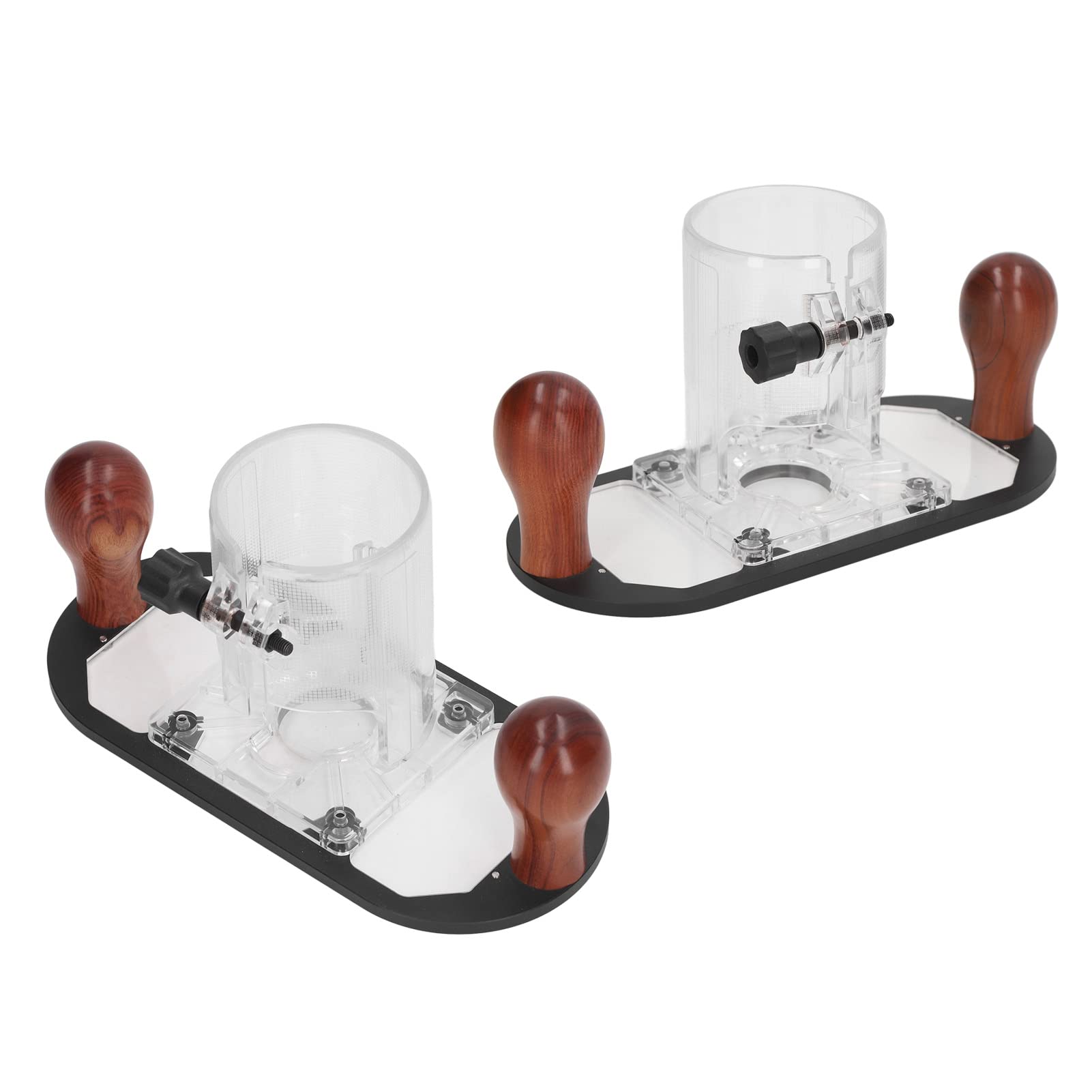 Base de recortadora para carpintería, base protectora de plástico transparente para enrutador, accesorio para herramientas eléctricas de bricolaje con marco de aleación de