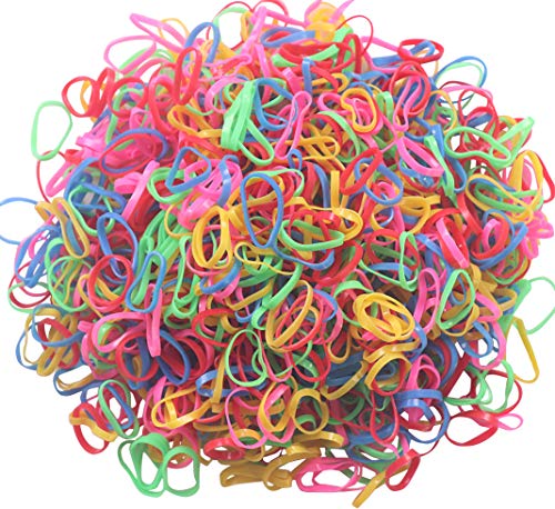 YAKA 2000Pcs Mix Kids Hair Holder Hair Ties Elastic Rubber Bands Hair Bands Hair Elastics Toddler No Crease Ponytail Holder Tiny Soft TPU Rubber Bands Small Size (Color1)