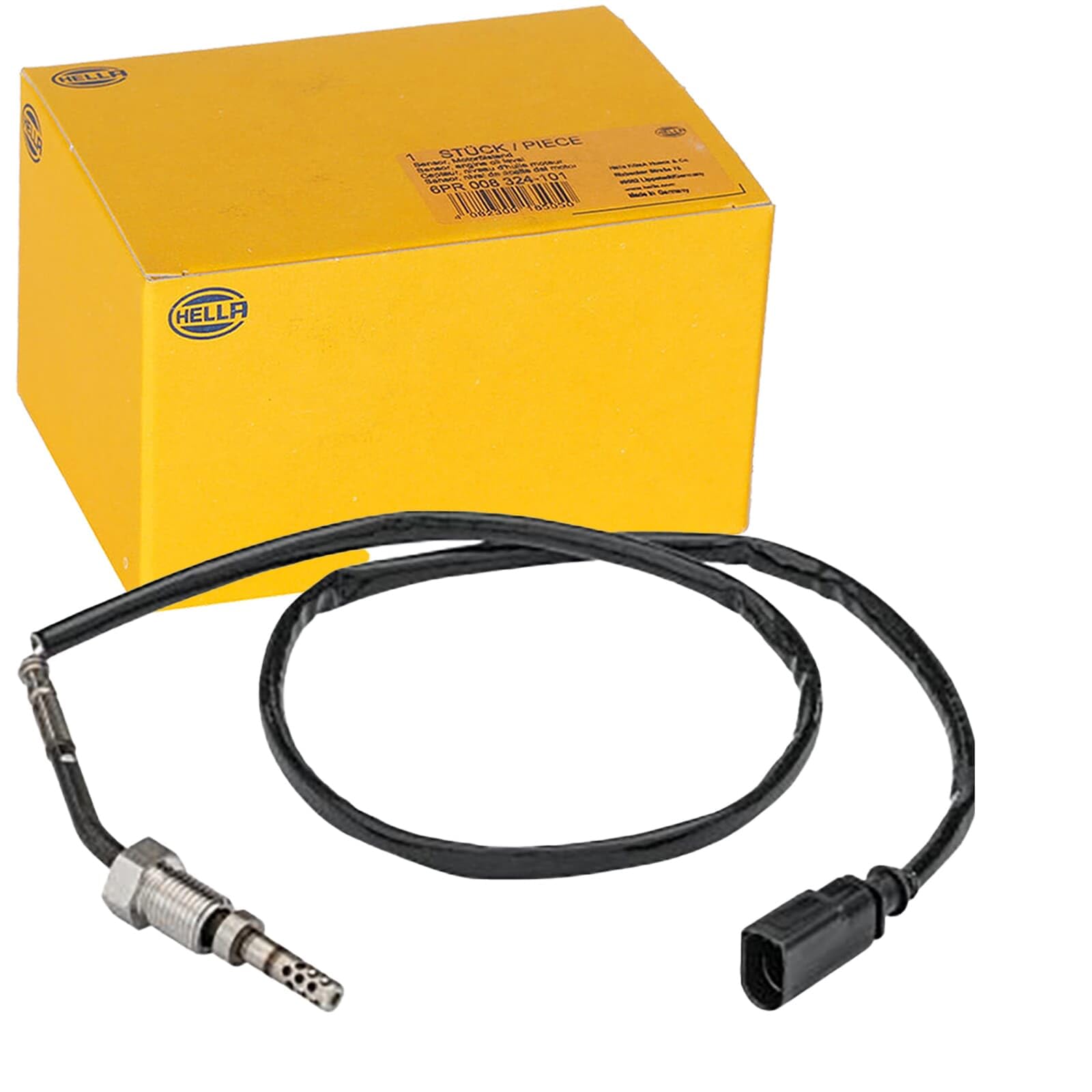 HELLA 6PT 358 181-431 Sensore, temperatura gas di scarico - connettore a 2 poli | Compatibile con: SKODA FABIA II, FABIA II Combi, ROOMSTER, ROOMSTER Praktik, VW POLO V, POLO Van