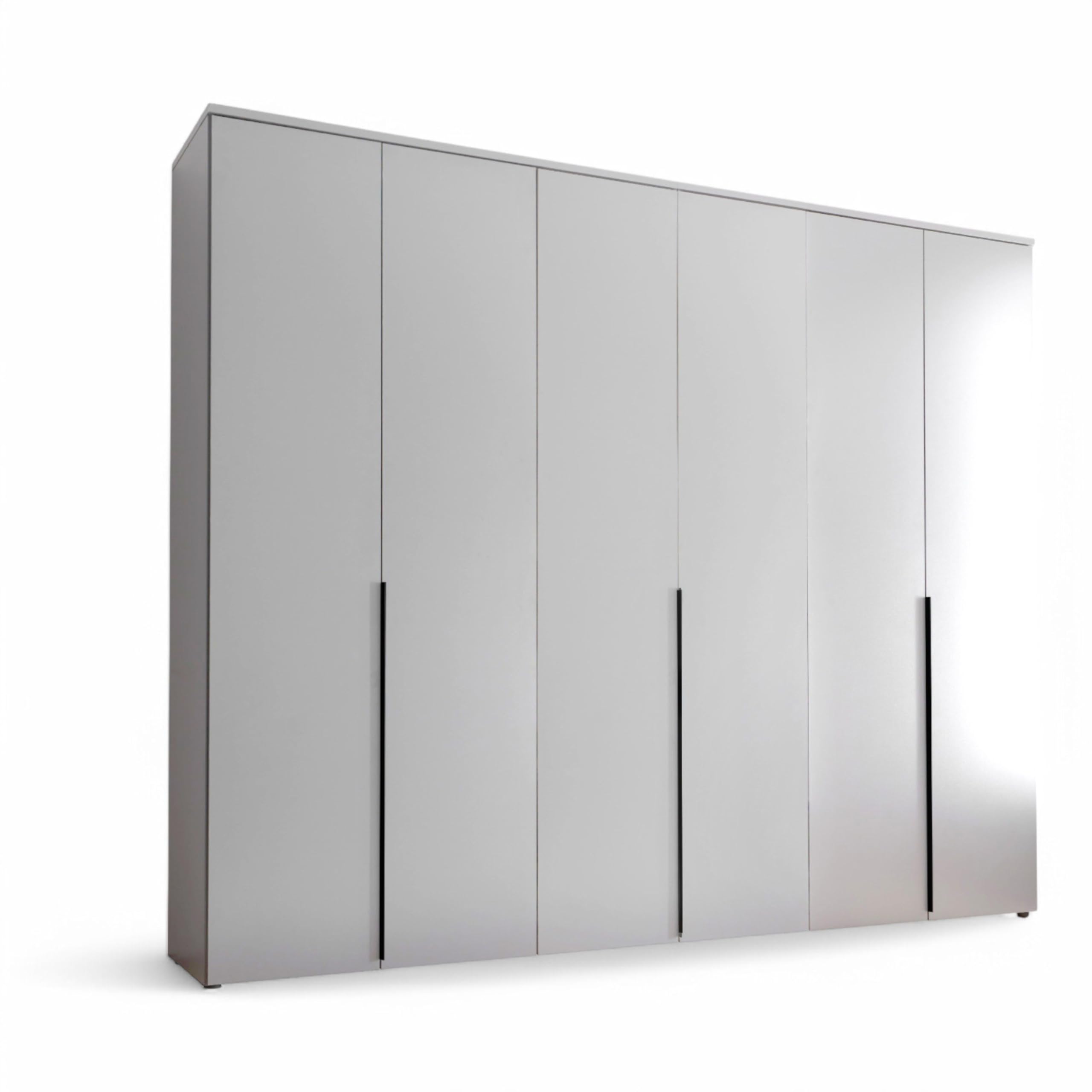 KEVO Kleiderschrank in Weiß – 6-türig, Drehtürenschrank, Maße 270 × 225 × 52 cm