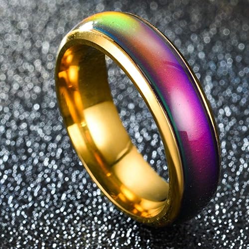 Jude Jewelers 4mm Stainless Steel Temperature Sensative Color Changing Wedding