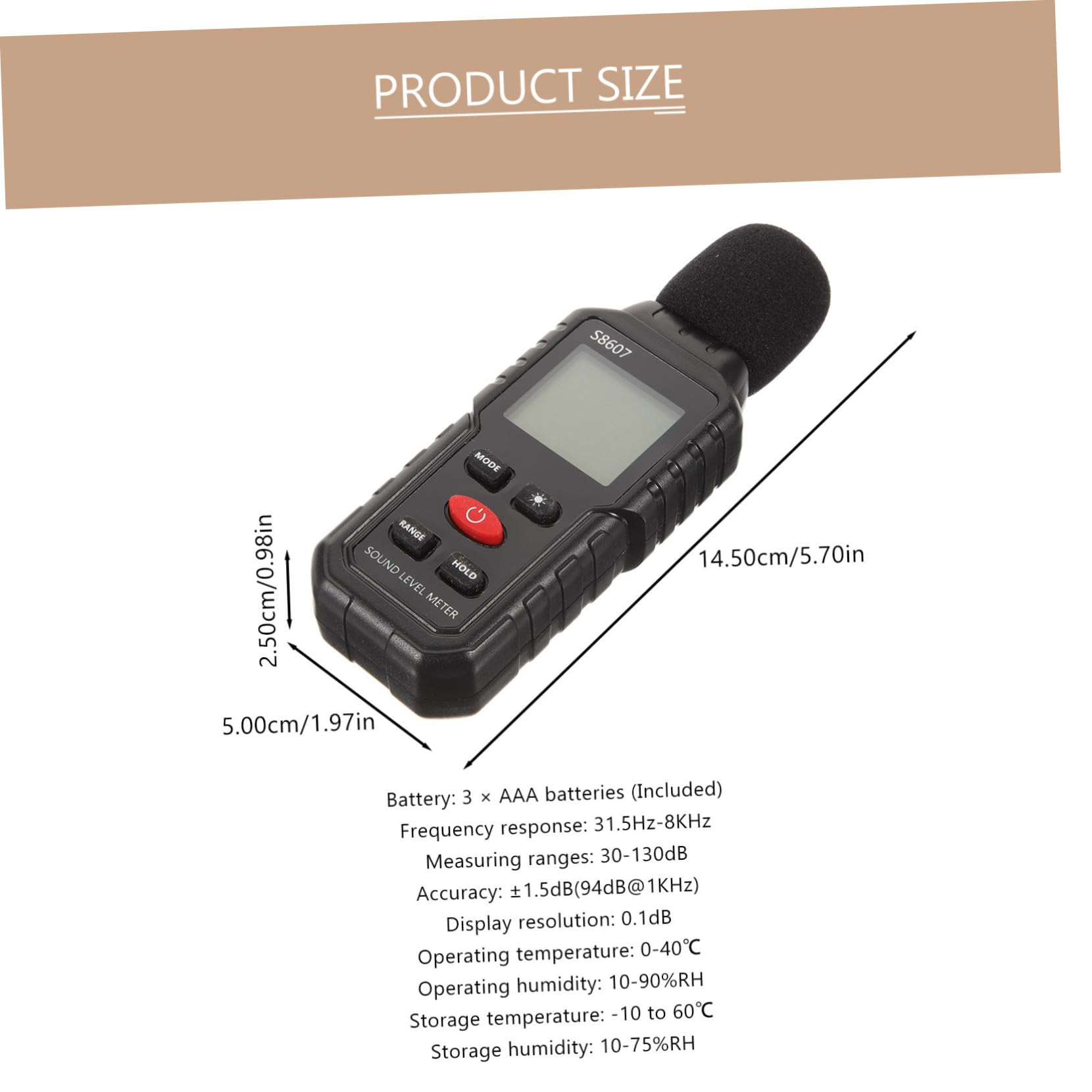 Alipis Misuratore Di Decibel Digitale Precisione Display Per Misurazione Rumore Ambientale Industriale e Traffico Leggero e Portatile