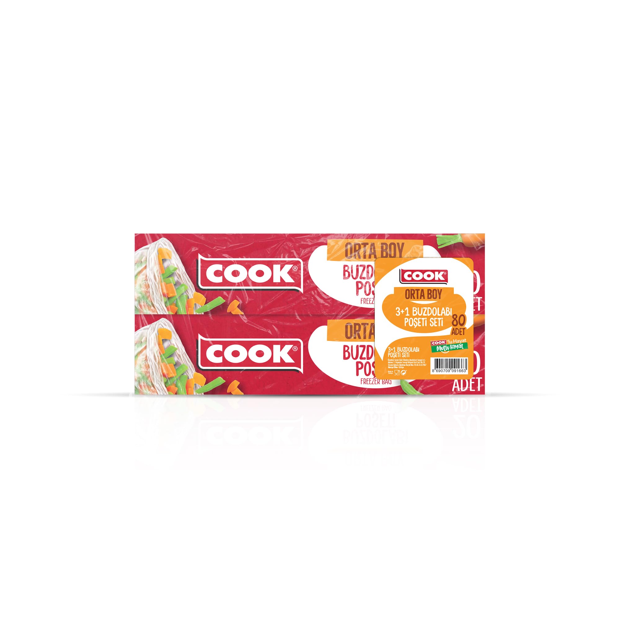 COOK Hediyeli 3+1 Orta Boy Buzdolabı Poşeti