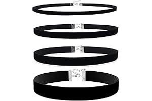 4PCS Black Choker Set: Velvet, Lace, Classic, Adjustable Choker Jewelry for Women