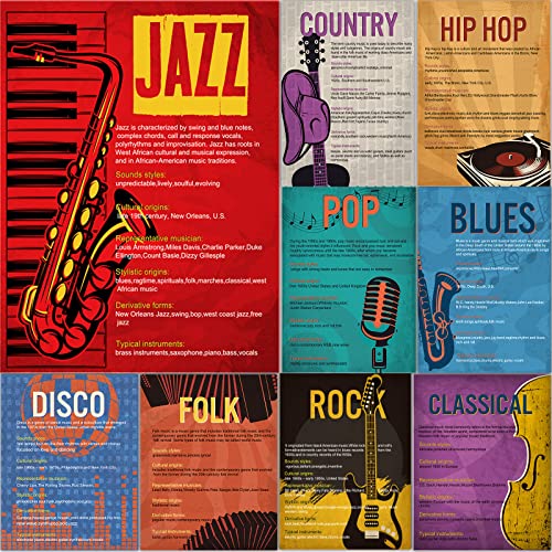 Image of Music Genre Bulletin Board Set for Classroom Decorations - Educational Posters for Primary, Middle, and High School or Homeschool Supplies