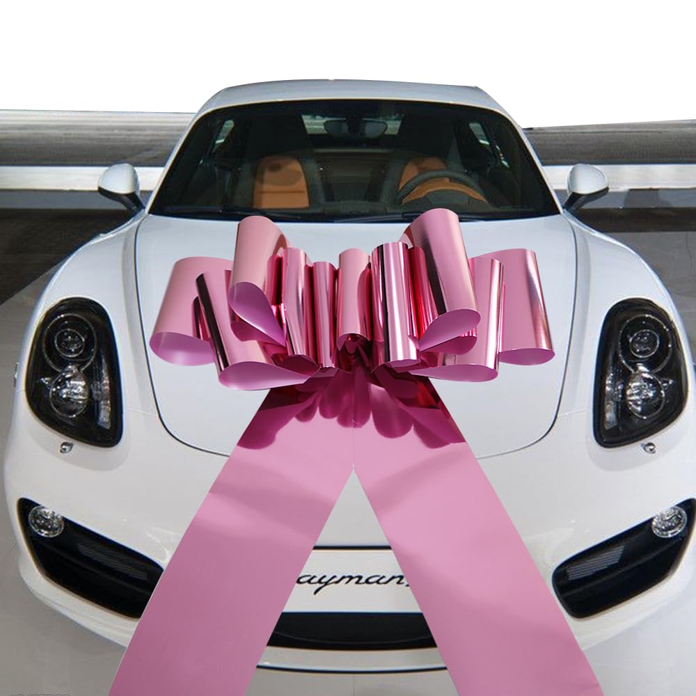 Photo 1 of 1Pc Giant Car Bow,23 Inch Giant Gift Bow for Large Gift Decoration,Giant Presents,Lady Surprise Party,Wedding Reception,Birthday,Christmas Bows for Car,Gift Bow (Metallic Pink)