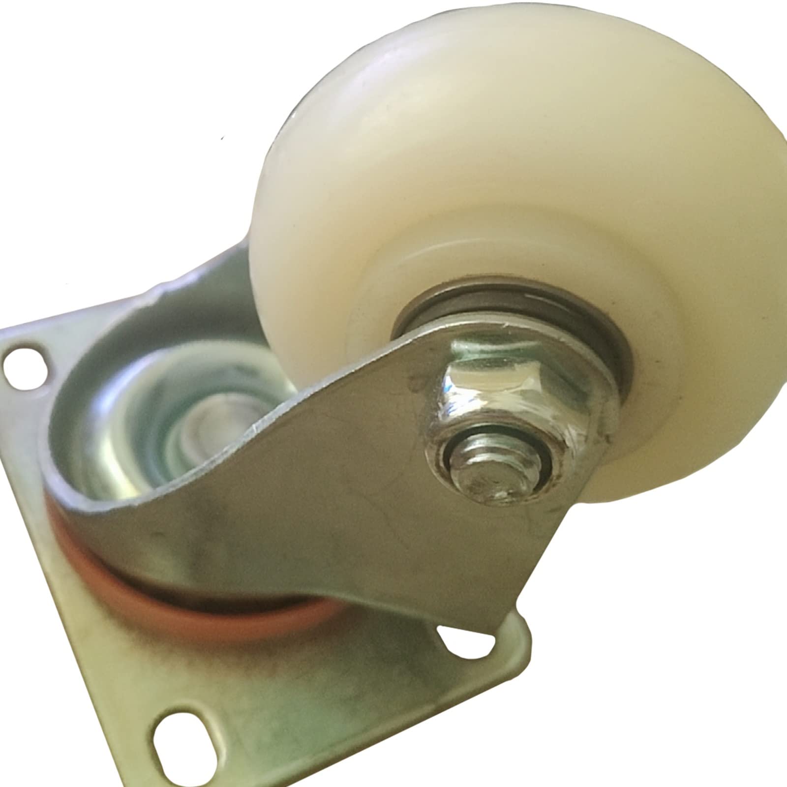 Set di 4 Ruote piroettanti silenziose in Nylon Resistente per carrelli industriali, con Freno e Cuscinetti a Sfera, Ideali per banchi da Lavoro, mobili e Uso Commerciale.
