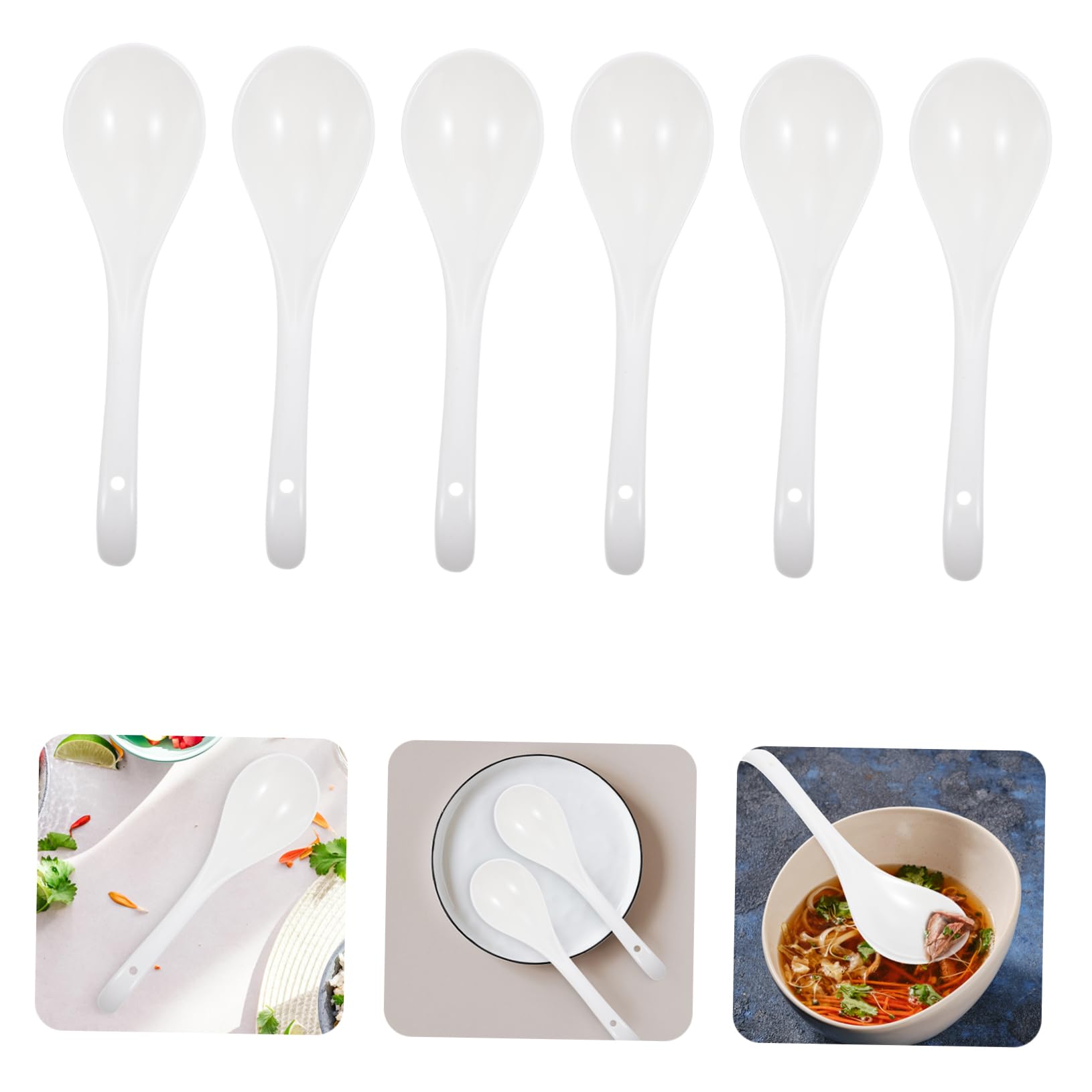 BESTOYARD 6stücke Keramik-suppenlöffel und Reislöffel für Hausgebrauch zum Servieren von Suppe und Reis Geeignet für Zuhause und Küche