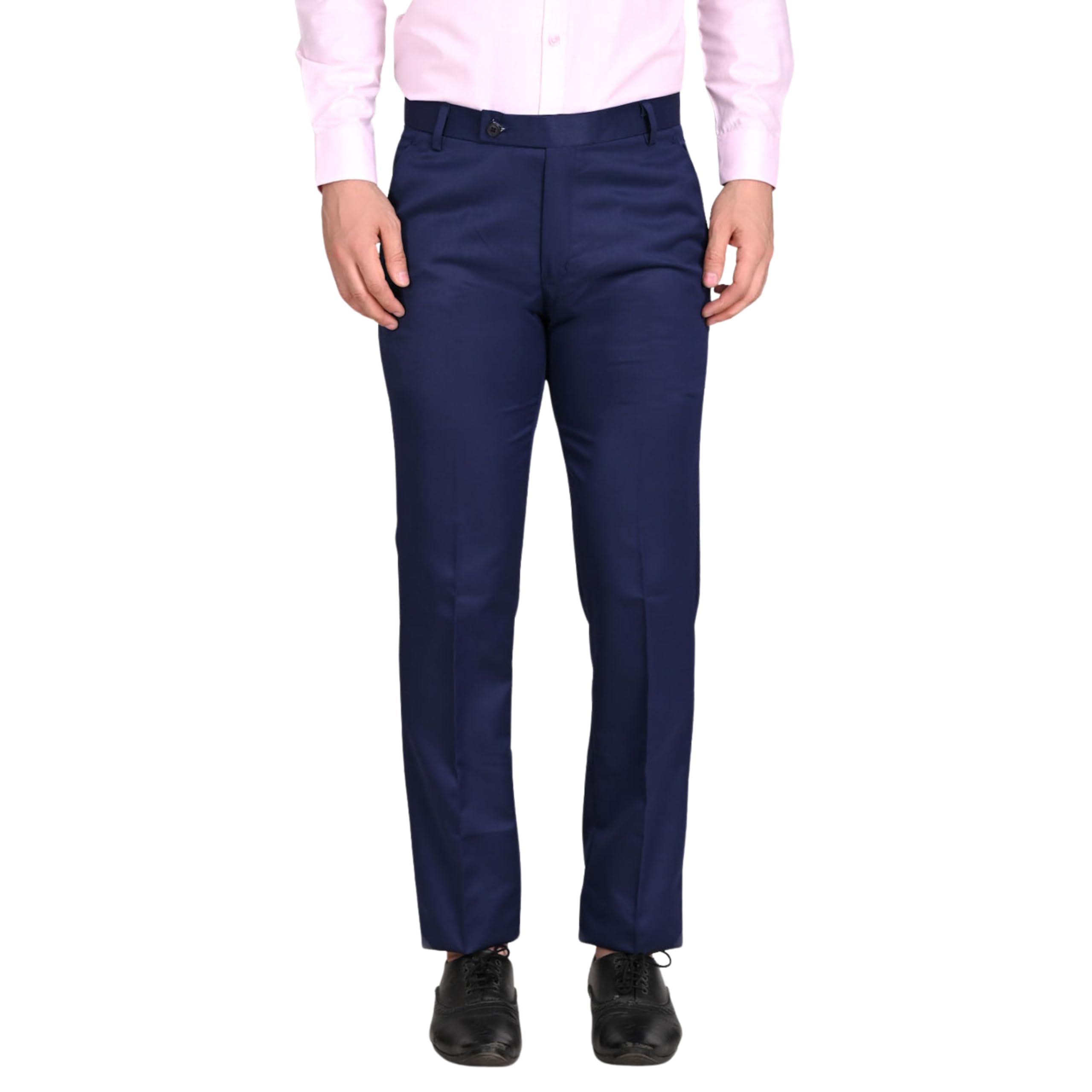 tahvo Men's Formal Trousers - Slim Fit, Mid-Rise, Polyviscose Blend, Wrinkle-Resistant, Stylish Office Pants-picture-21