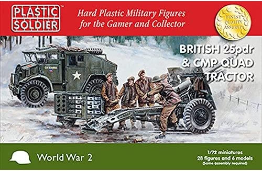 British 25pdr and CMP Quad Tractor 1/72nd Miniature, Multicolor