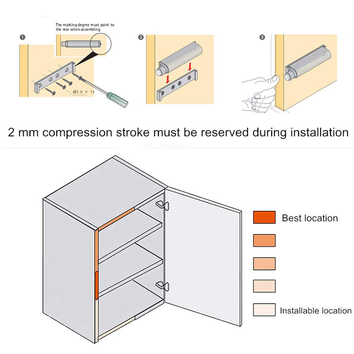 Fermi Per Porte A Pressione 2 Pezzi - Sistema Push To Open Per Armadi E Cassetti - Foto 4