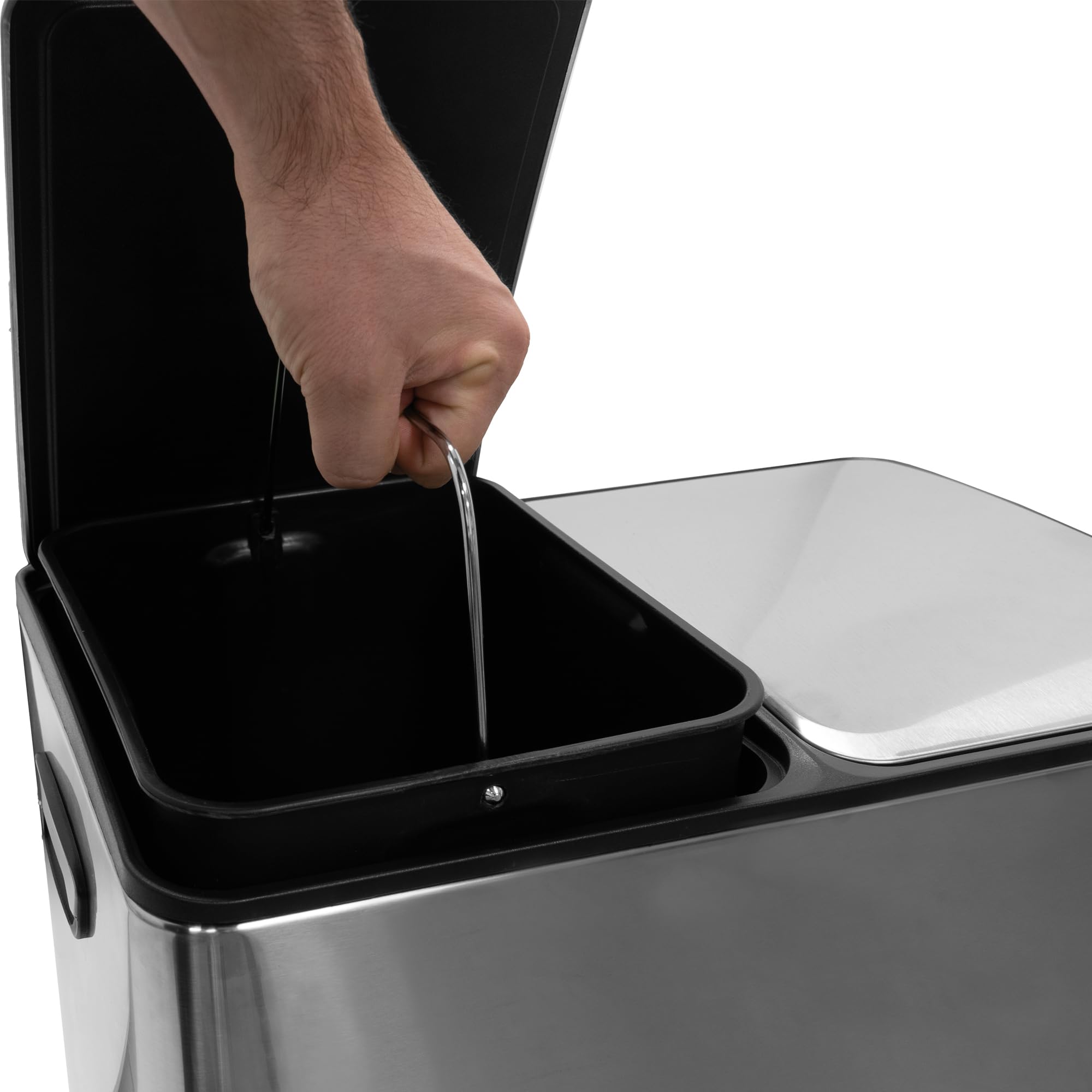 Dubbele pedaalemmer 2x30 liter RVS EKO Essential Recycler