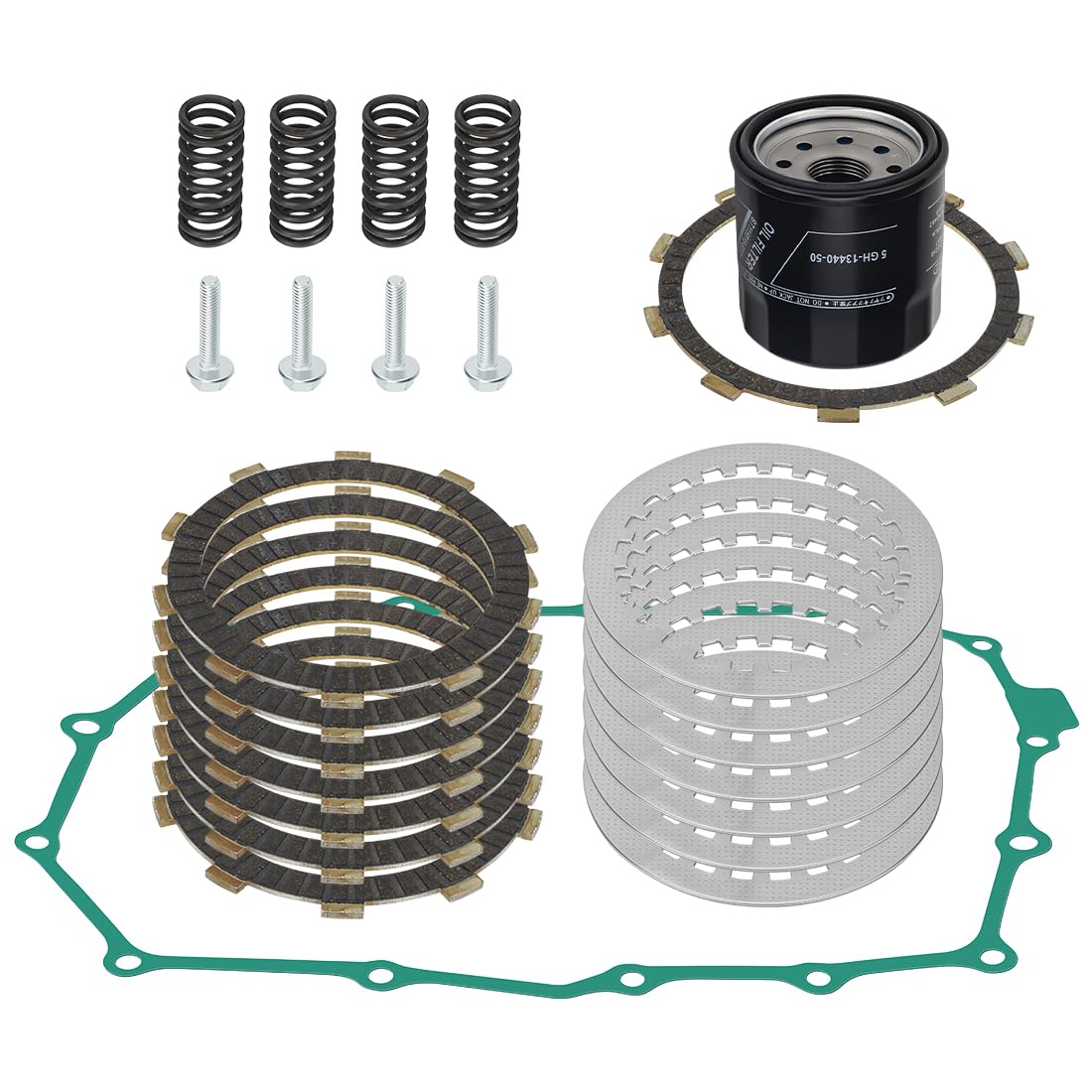 Kit de discos de embrague con junta compatible con Honda Shadow ACE Spirit 750 1998-2003 22201-MAV-000 22321-MN8-000 15410-MFJ-D01