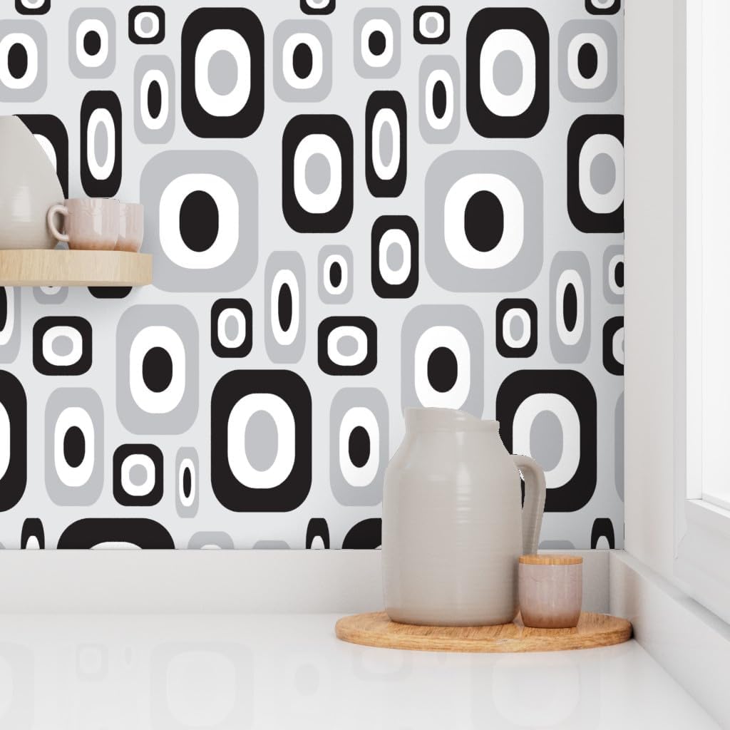 Peel & Stick Wallpaper 3ft x 2ft - Mod Modern Trendy Retro Mid Century Custom Removable Wallpaper by Spoonflower