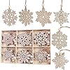 24 pieces wooden christmas snowflakes ornaments 3inch snow flake hanging ornament for rustic christmas tree decoration holiady gift crafts  urban country home decor