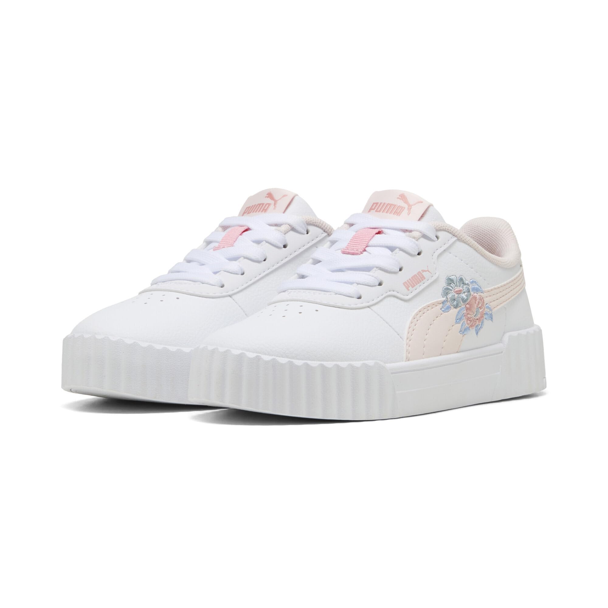Puma Carina 3.0 Floral Trainers White/Pink Size 34 (1,5) Kids