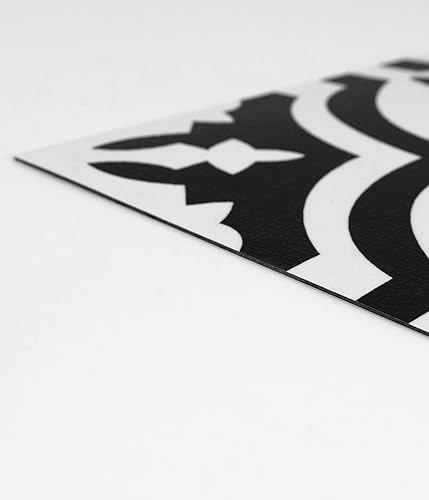 Miniatura 2 de FloorPops FP3828 Parma - Azulejos de suelo para despegar y pegar, color negro (paquete de 2)